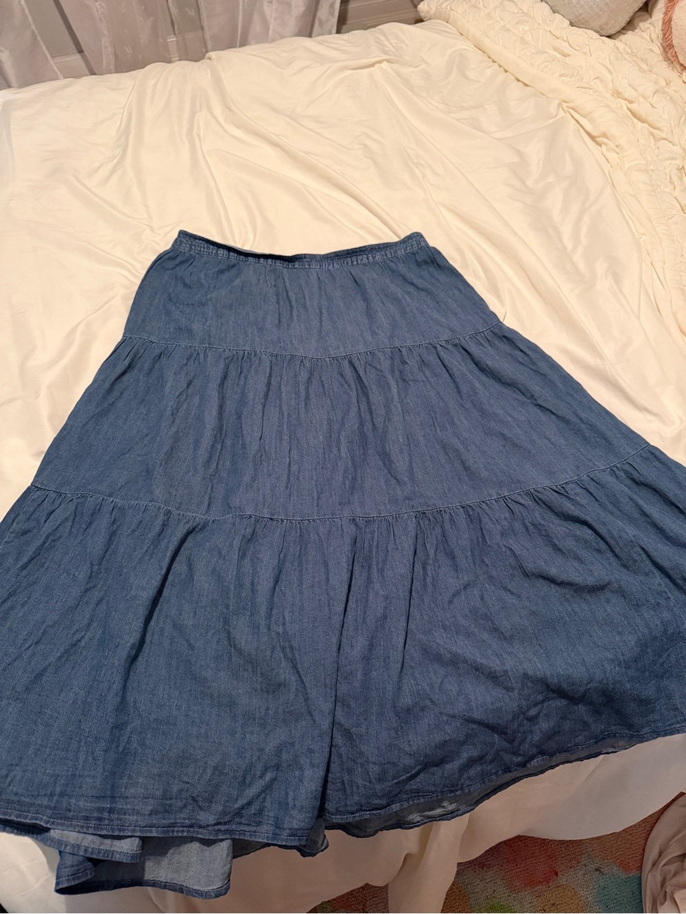 Classic Blue Vintage Tiered Maxi Skirt - Náutica Jeans